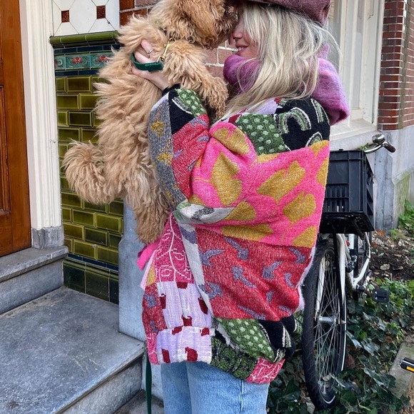 ISO Zara wool blend oversized bomber multicolored - Picture 3 of 3